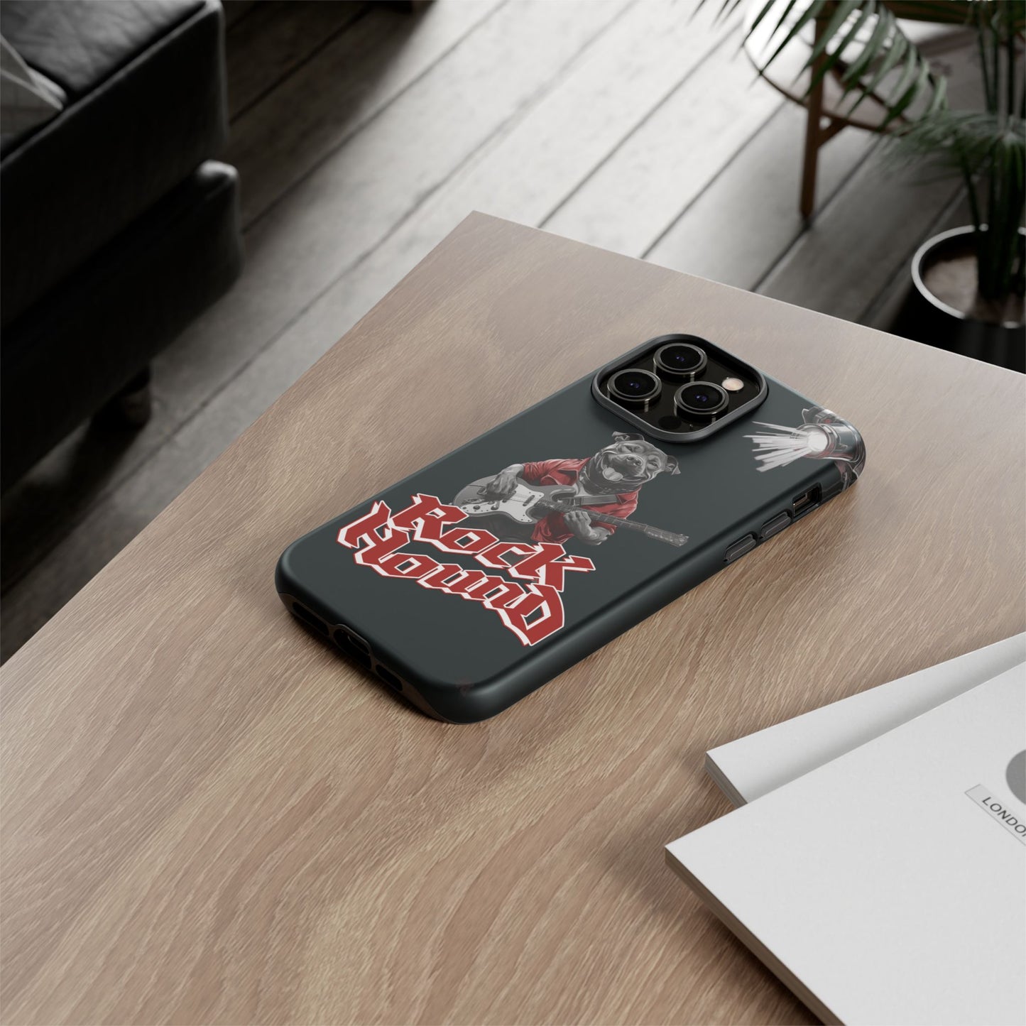 Rock Hound Dog on Guitar - Phone Case