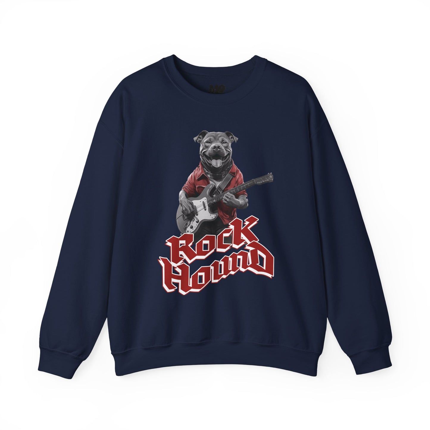 Rock Hound Dog on Guitar - Unisex Crewneck Sweatshirt