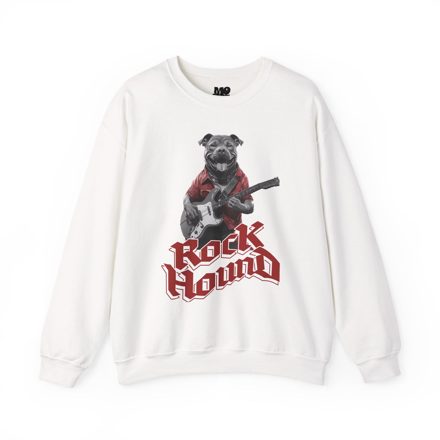 Rock Hound Dog on Guitar - Unisex Crewneck Sweatshirt
