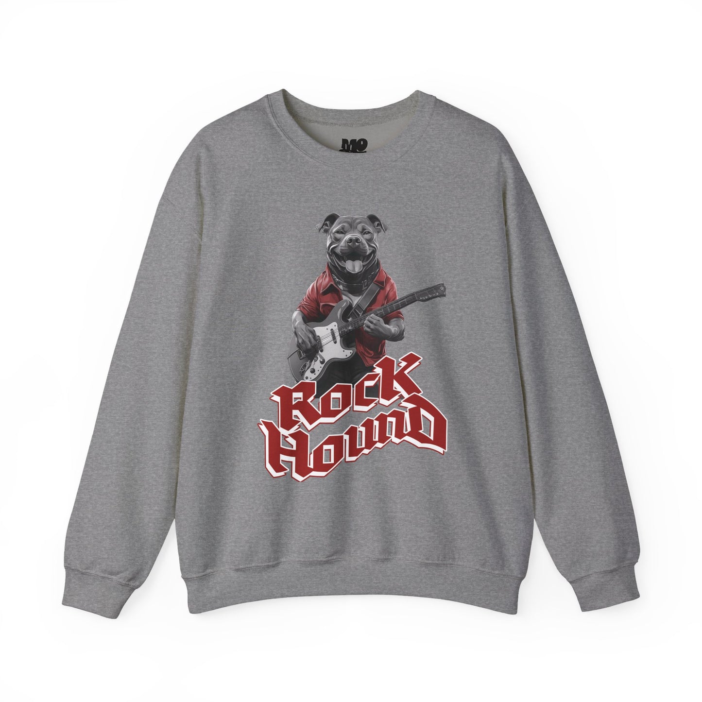 Rock Hound Dog on Guitar - Unisex Crewneck Sweatshirt