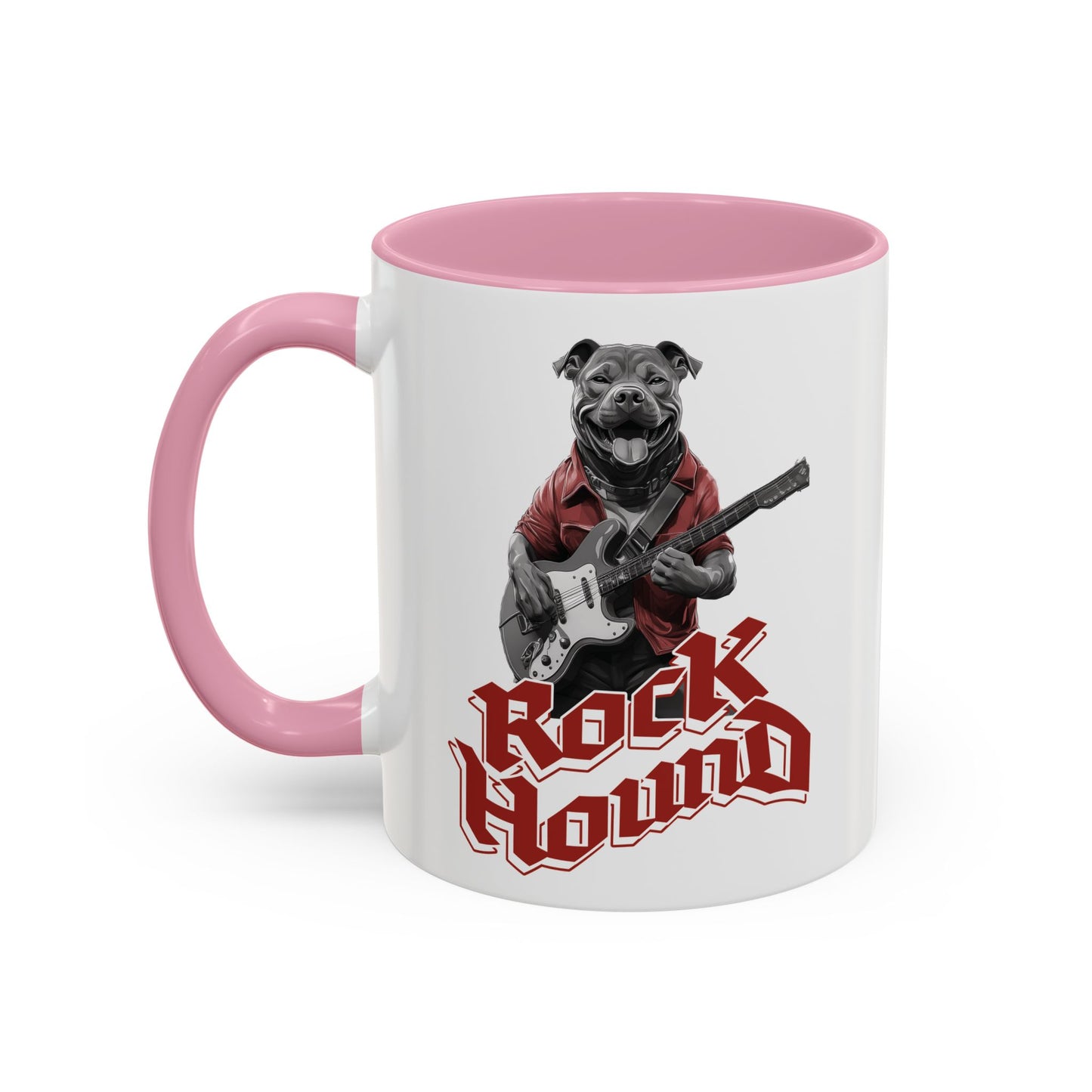 RockHound Dog on Guitar Ceramic Mug 11oz
