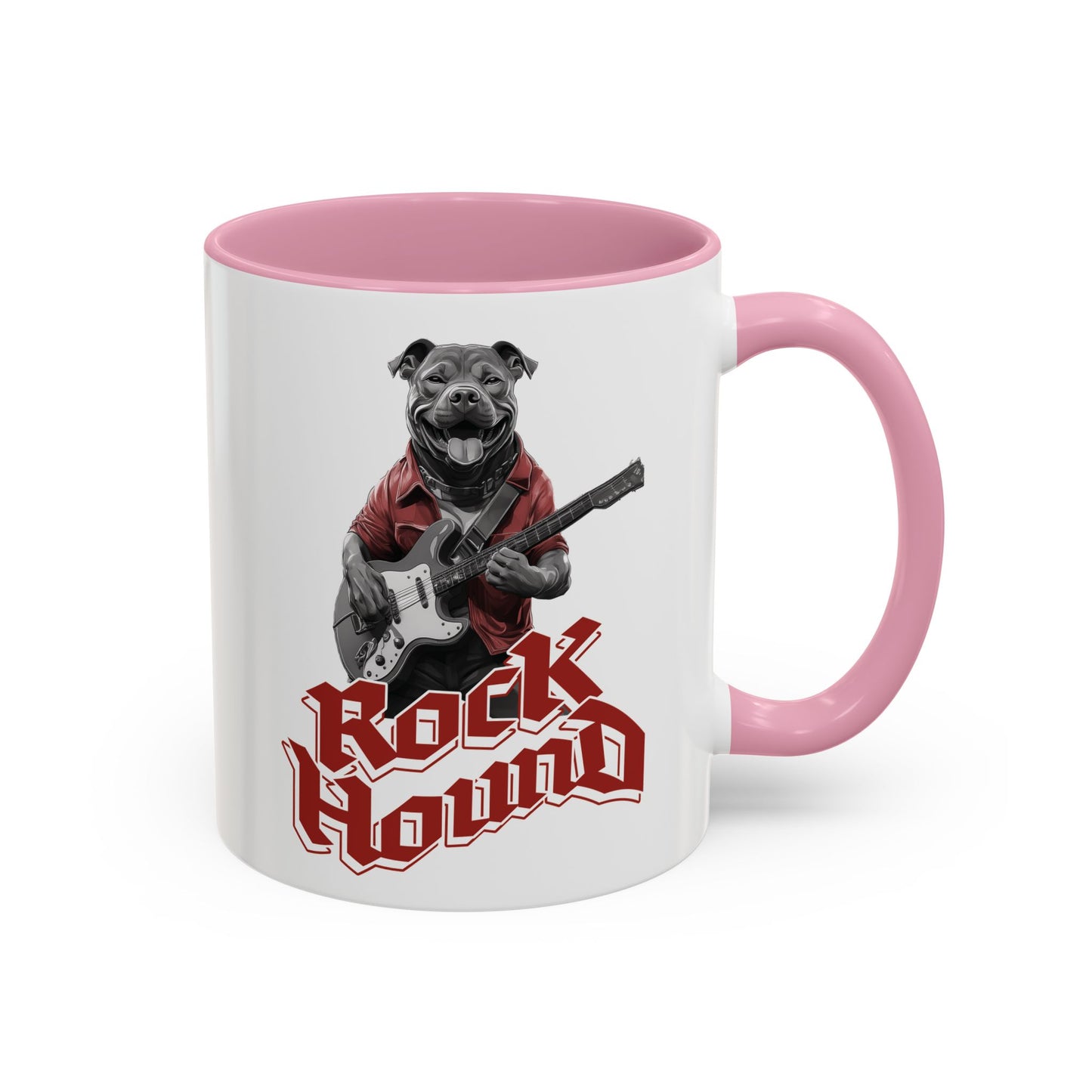 RockHound Dog on Guitar Ceramic Mug 11oz