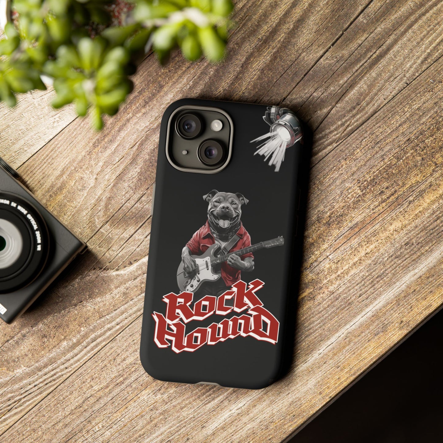 Rock Hound Dog on Guitar - Phone Case