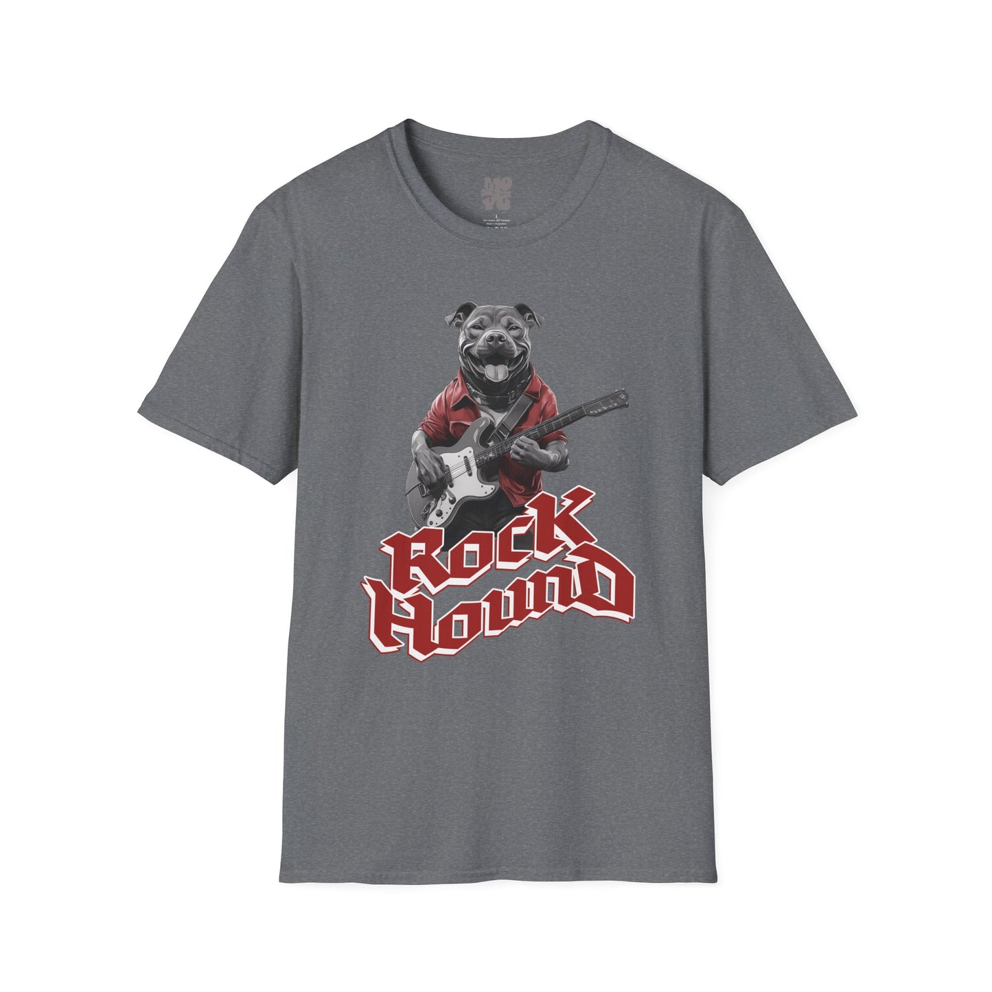Rock Hound Dog on guitar - Unisex T-Shirt