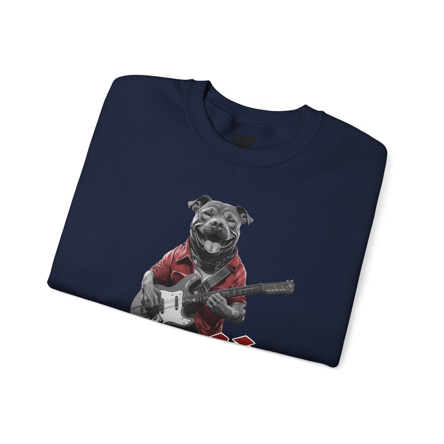 Rock Hound Dog on Guitar - Unisex Crewneck Sweatshirt