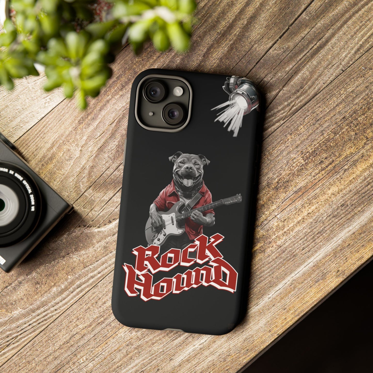 Rock Hound Dog on Guitar - Phone Case