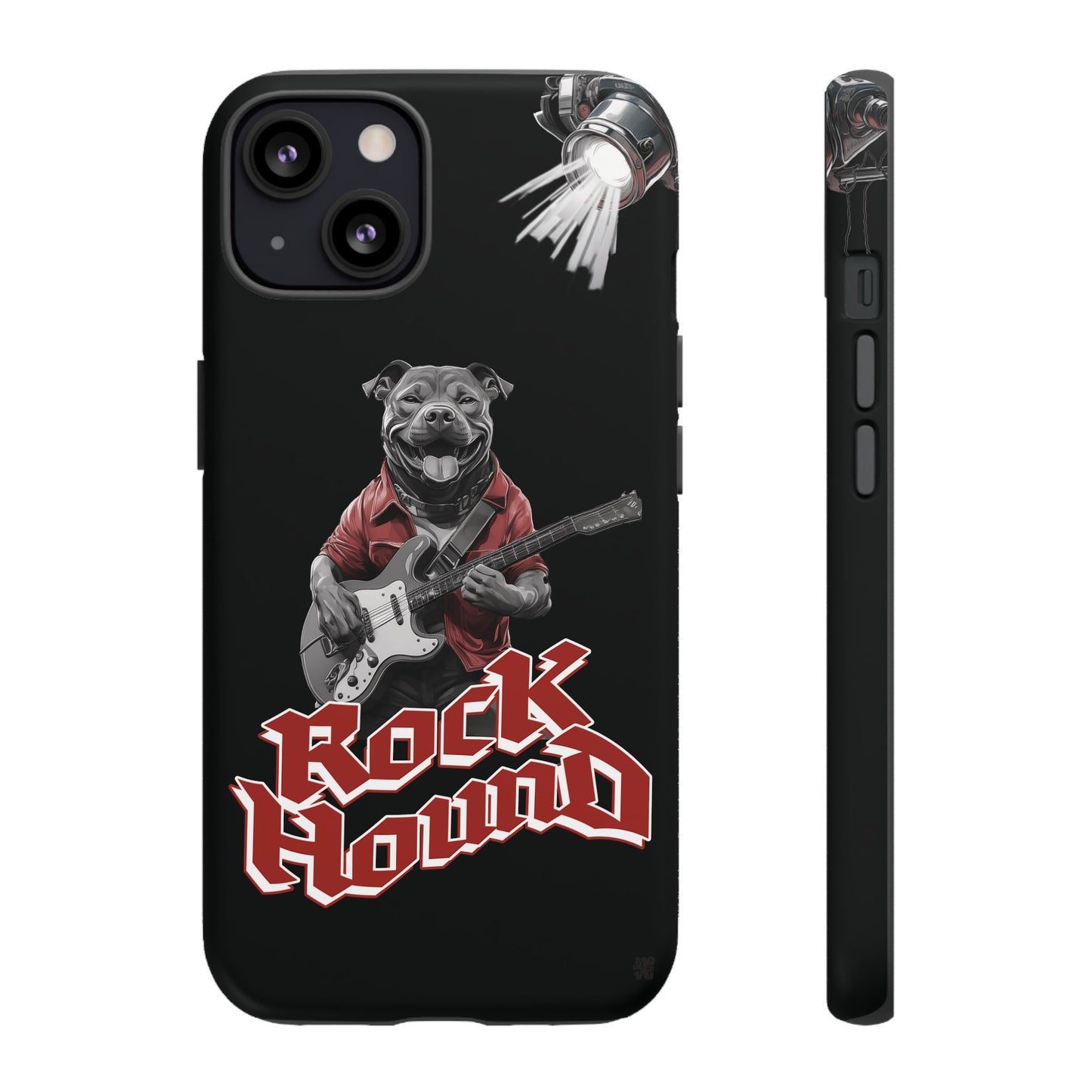 Rock Hound Dog on Guitar - Phone Case