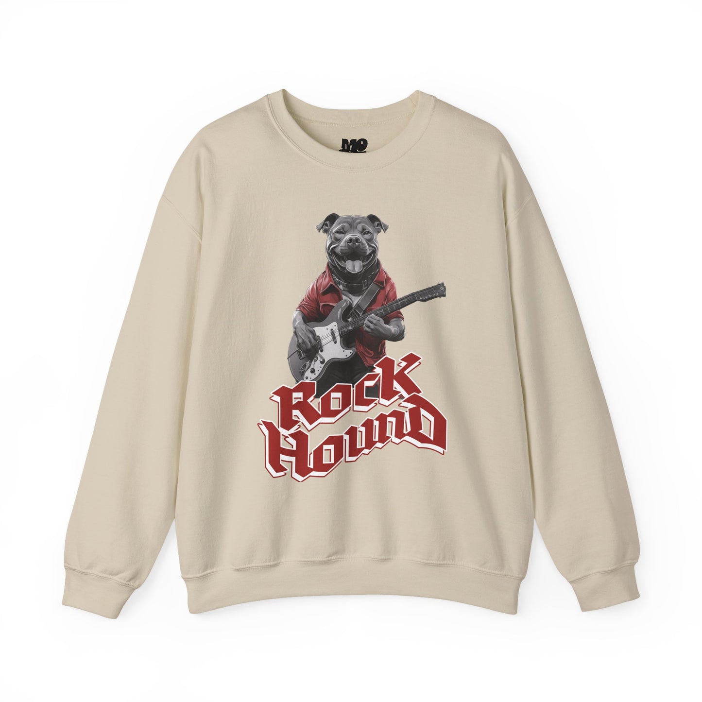 Rock Hound Dog on Guitar - Unisex Crewneck Sweatshirt