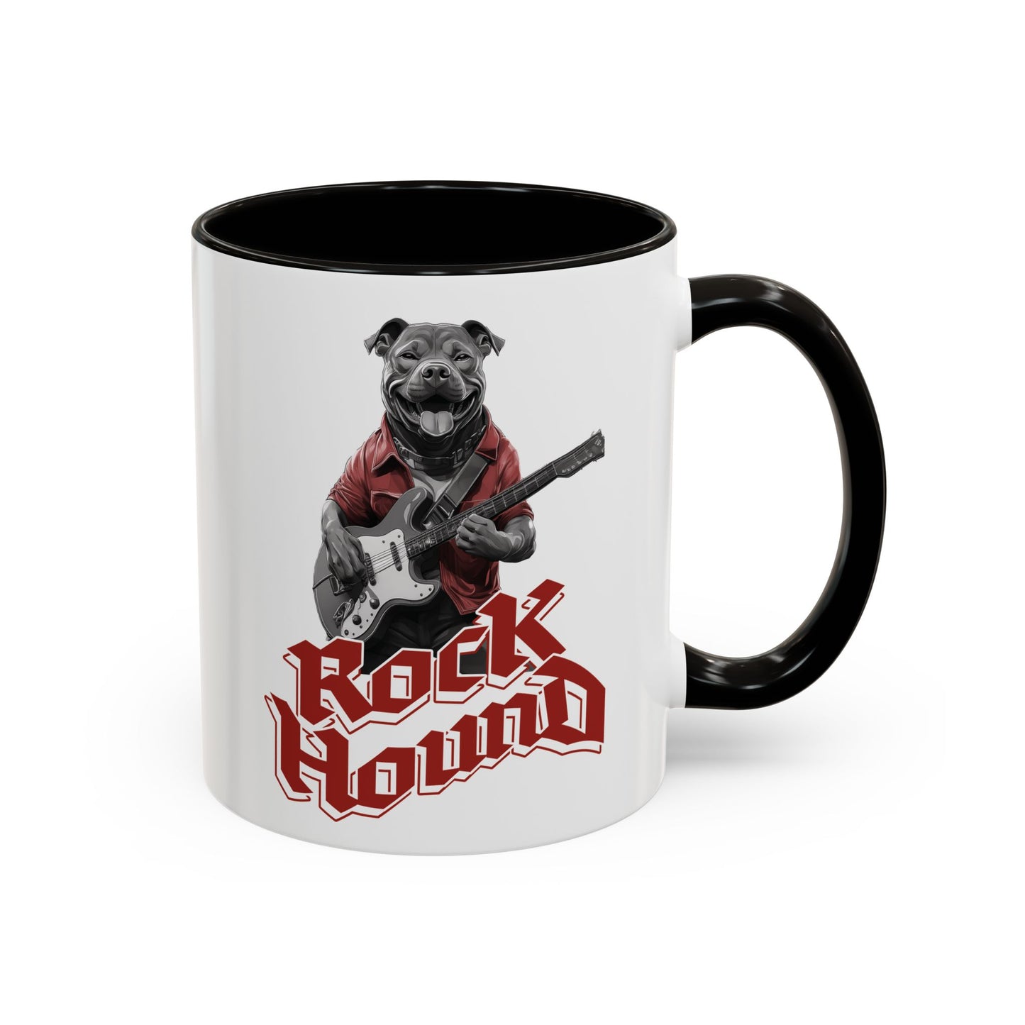 RockHound Dog on Guitar Ceramic Mug 11oz