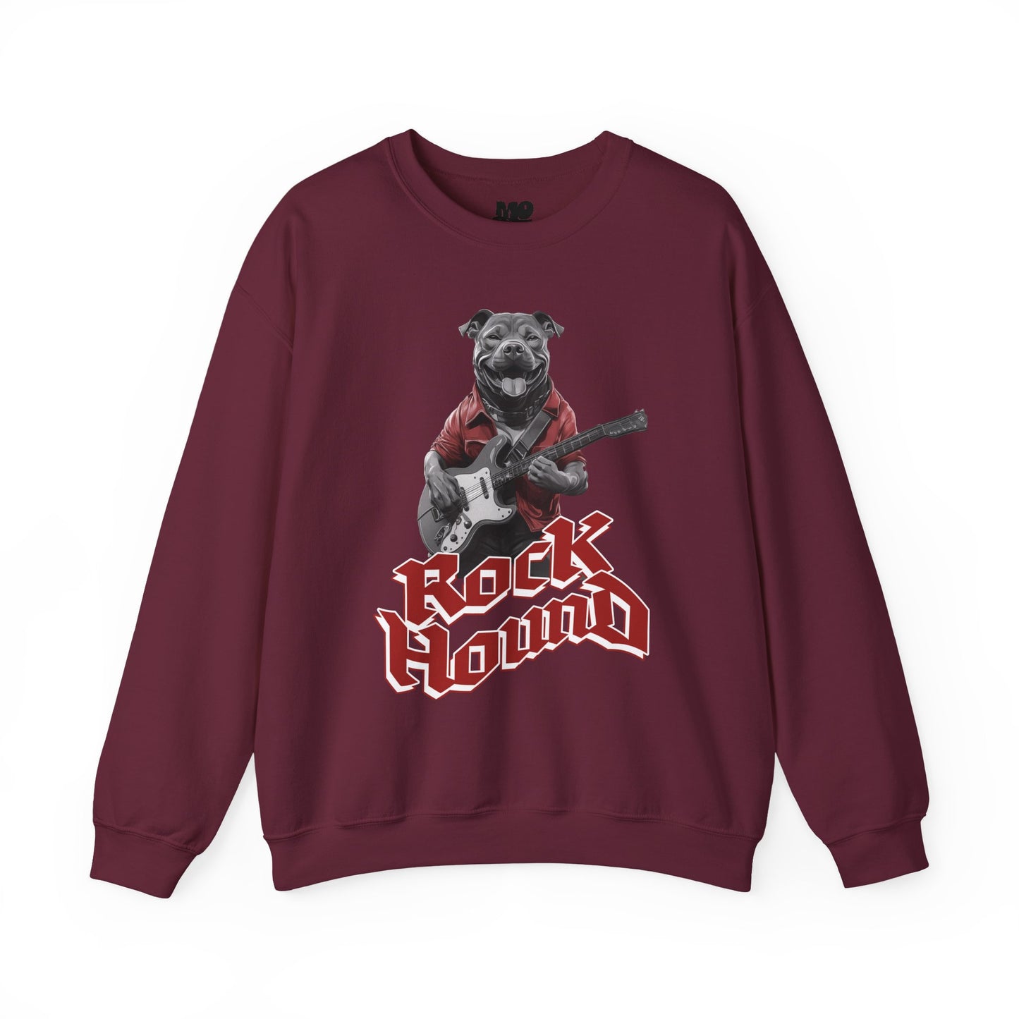 Rock Hound Dog on Guitar - Unisex Crewneck Sweatshirt