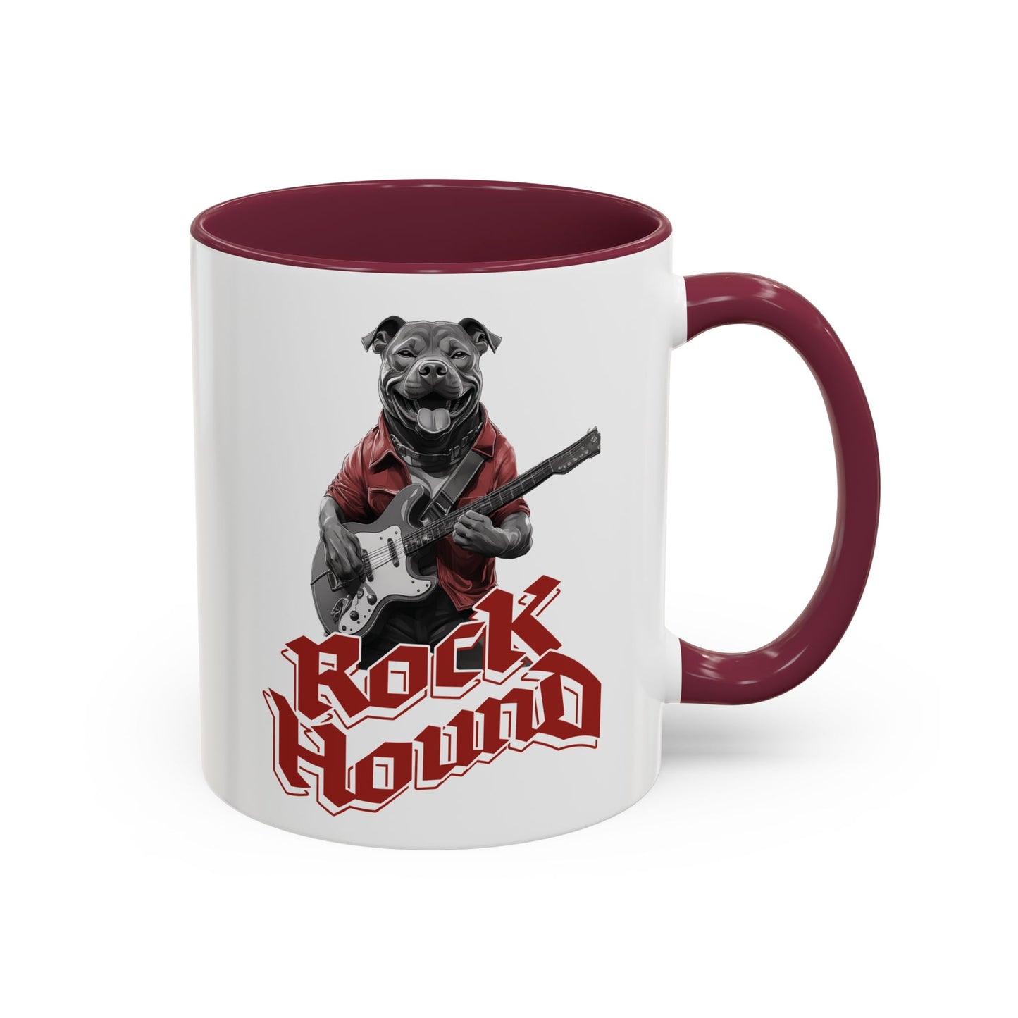 RockHound Dog on Guitar Ceramic Mug 11oz