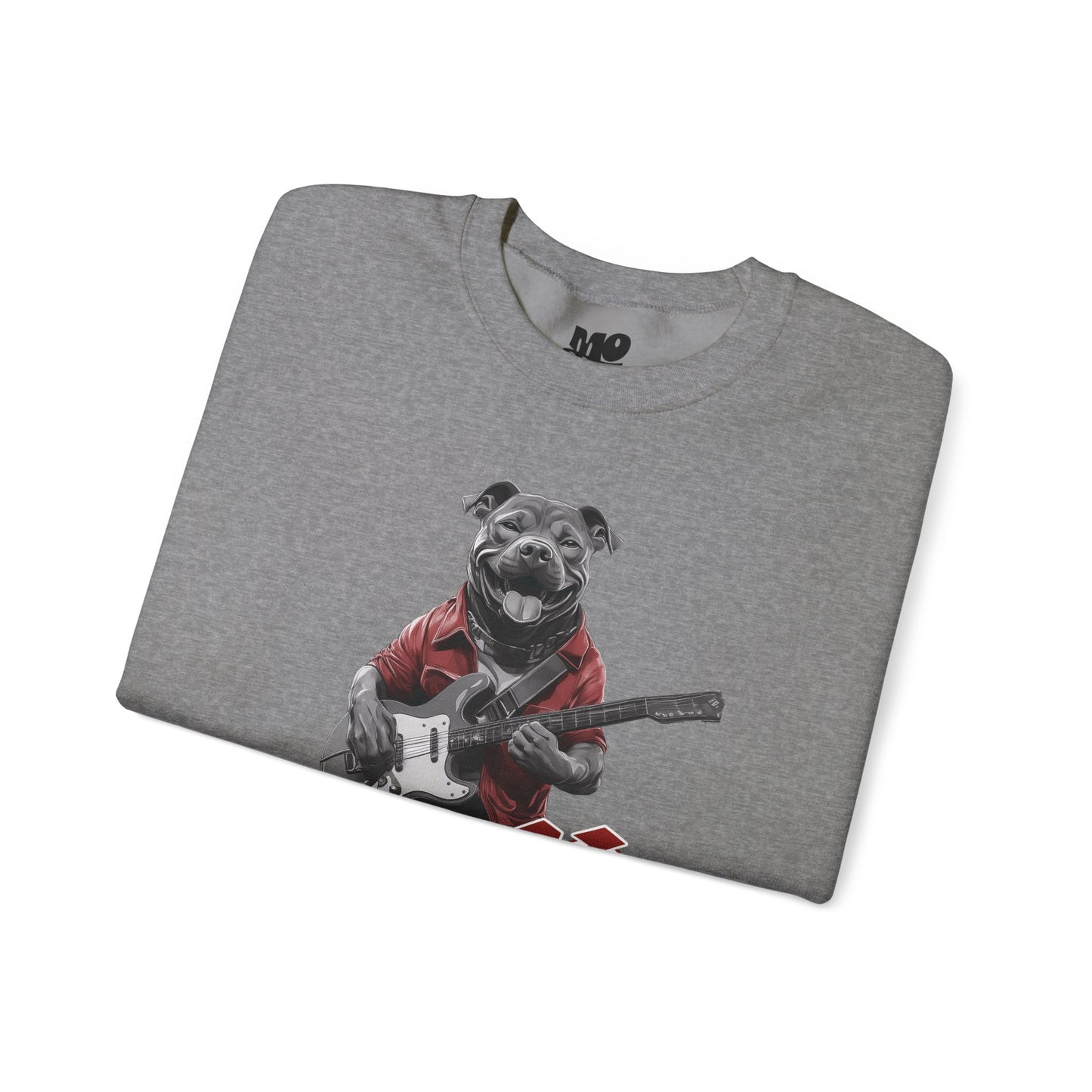 Rock Hound Dog on Guitar - Unisex Crewneck Sweatshirt