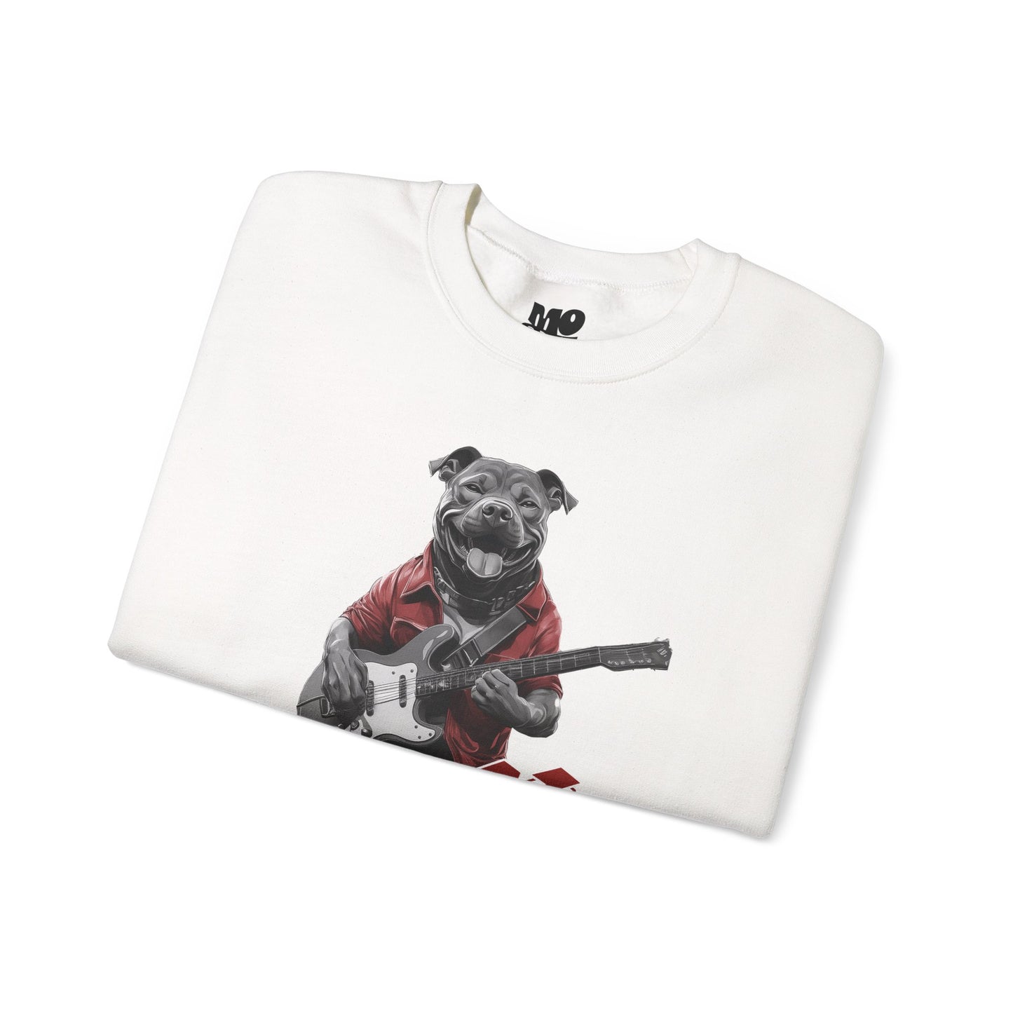 Rock Hound Dog on Guitar - Unisex Crewneck Sweatshirt