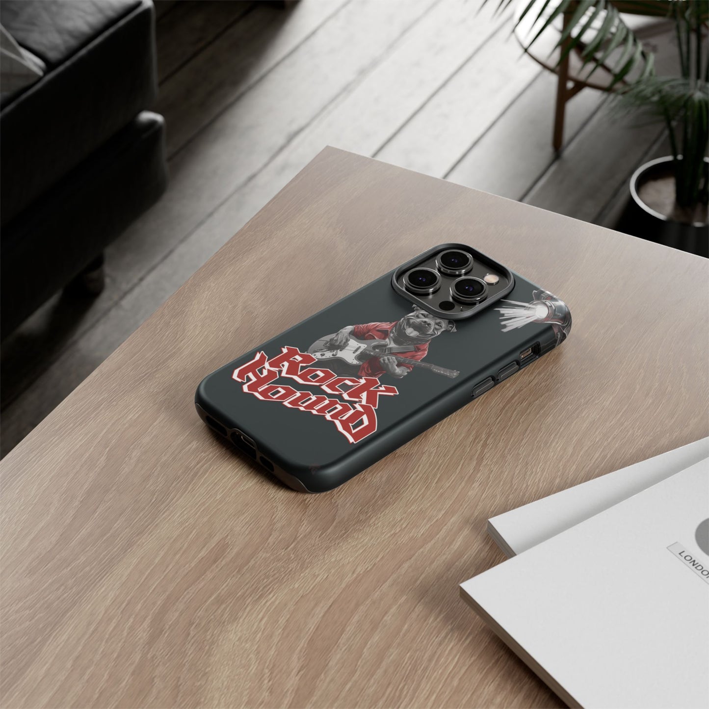 Rock Hound Dog on Guitar - Phone Case