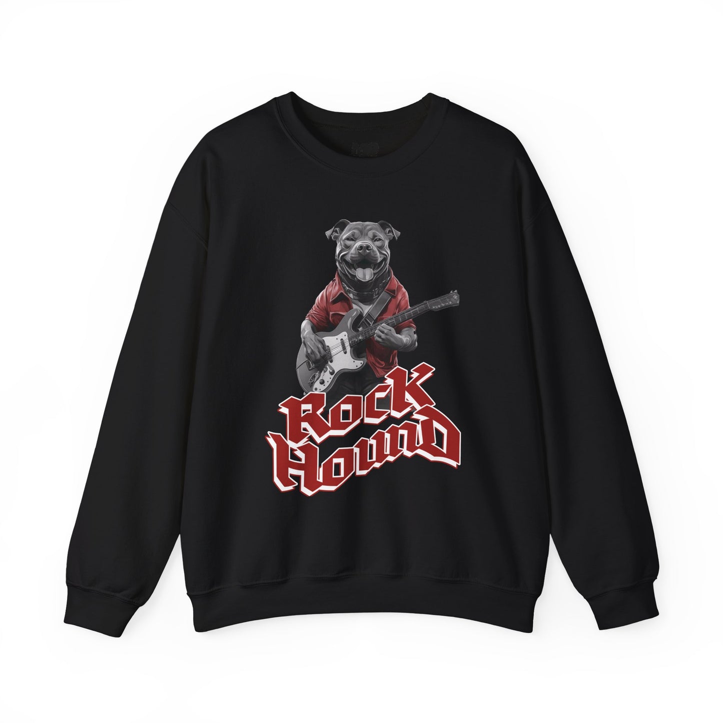 Rock Hound Dog on Guitar - Unisex Crewneck Sweatshirt