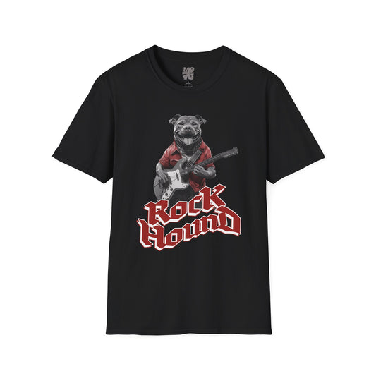 Rock Hound Dog on guitar - Unisex T-Shirt